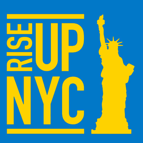 Rise Up Logo on light blue background