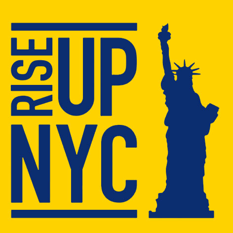 Rise Up Logo on yellow background